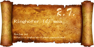 Ringhofer Tímea névjegykártya